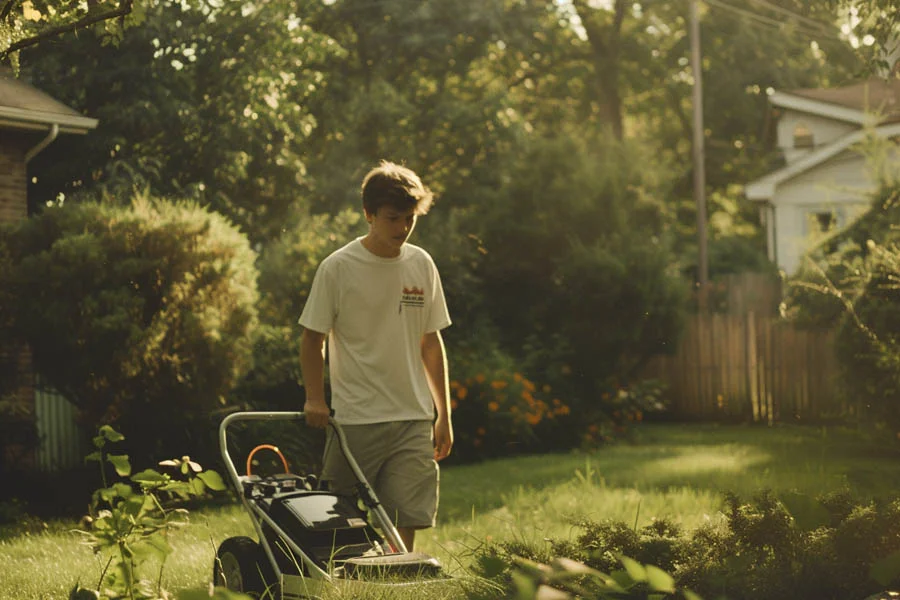 self powered lawn mower