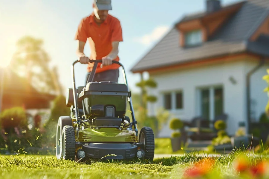 self powered lawn mower